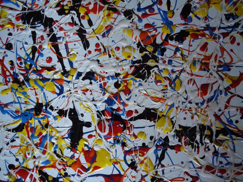 Moglo je biti tada, ali nije bilo – ali jest sada – apstraktni ekspresionizam – akril, ulje i emajl na platnu. Naslikano 22. kolovoza 2021. godine.  