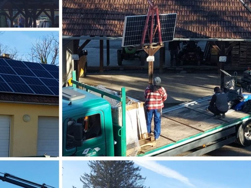 Fotonaponska solarna elektrana snage 24kW postavljena je na nadstrešnicama i garažama iza zgrade lipičke Gradske uprave / Compas.hr