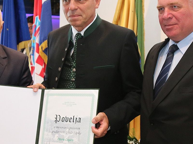 Peter Logar, dobitnik povelje počasnog građanina Grada Lipika