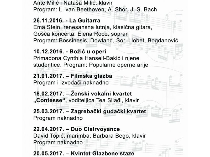 Program 10. koncertne sezone u Lipiku