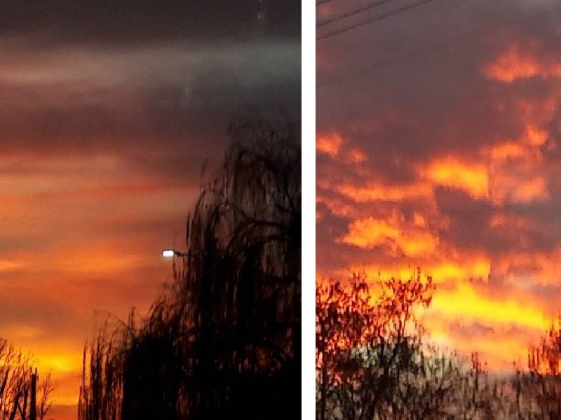 Lipik (s lijeve strane), zalazak sunca od Štrumfete Štrunfić (s desne strane)