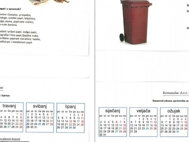 režim pražnjenja na području Grada Lipika: Lipik i Filipovac - lijevo, ostala naselja - desno