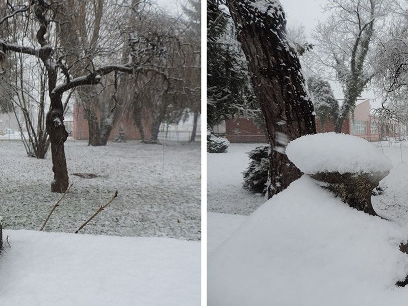 usporedba snježnog pokrivača na istom mjestu, oko 12h i 2h