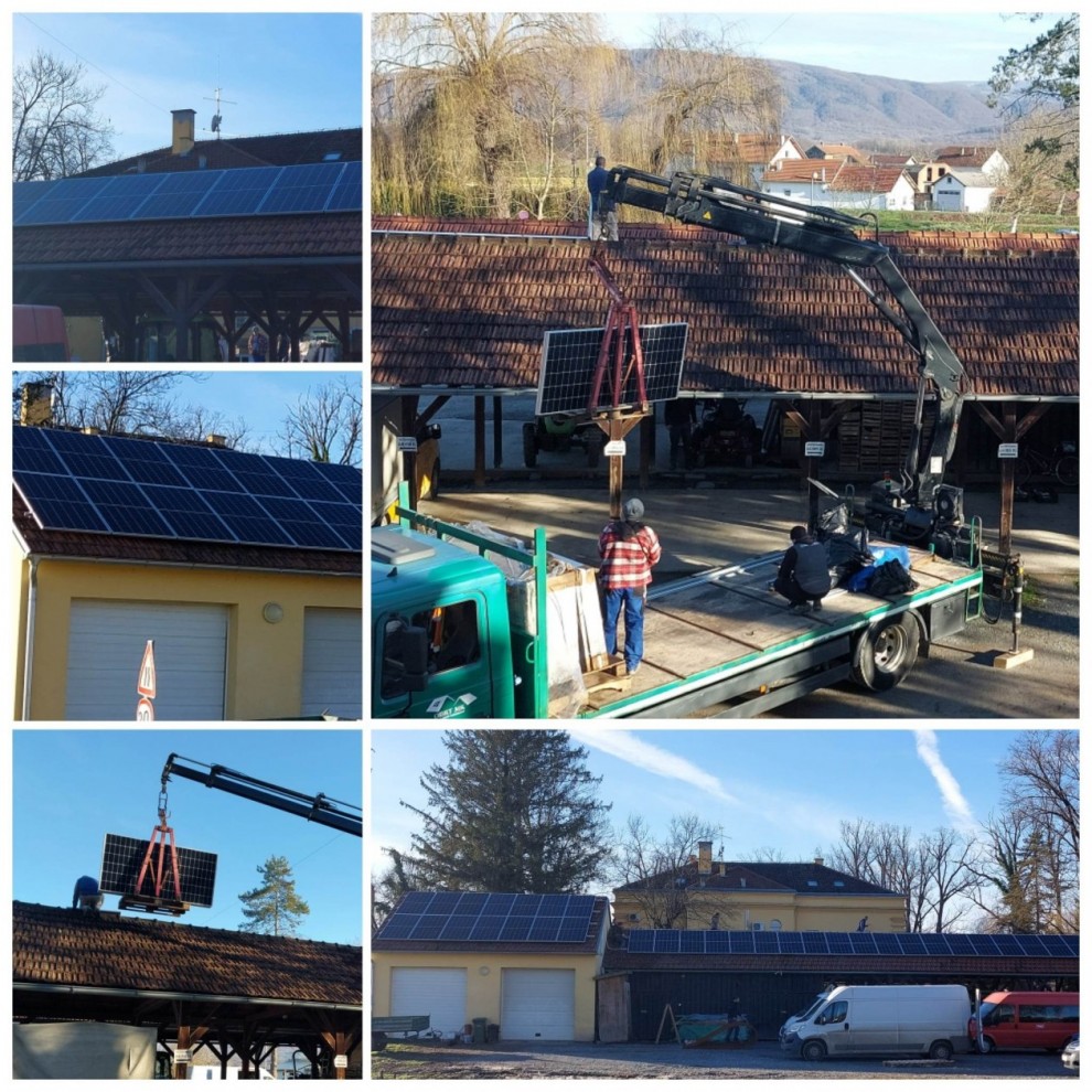 Fotonaponska solarna elektrana snage 24kW postavljena je na nadstrešnicama i garažama iza zgrade lipičke Gradske uprave / Compas.hr